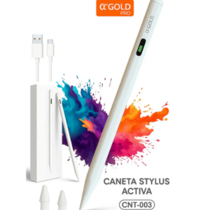 Caneta Touch Stylus Activa P/ Tablet/Celular Ponta Fina Recarregável